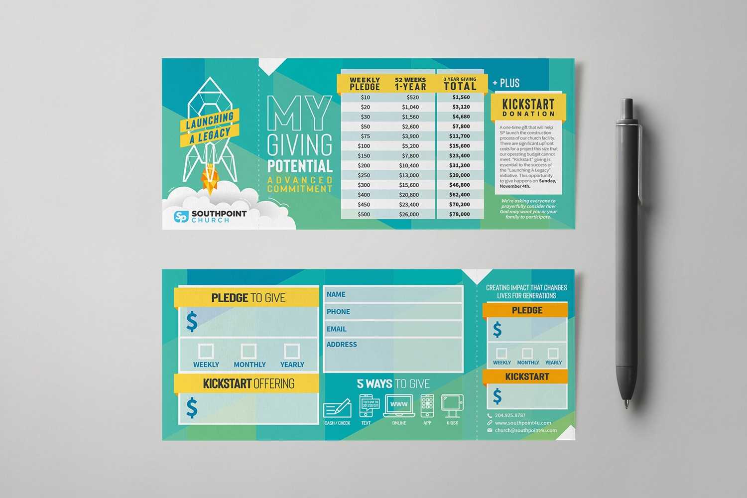 Pledge Cards & Commitment Cards | Church Campaign Design Inside Pledge Card Template For Church