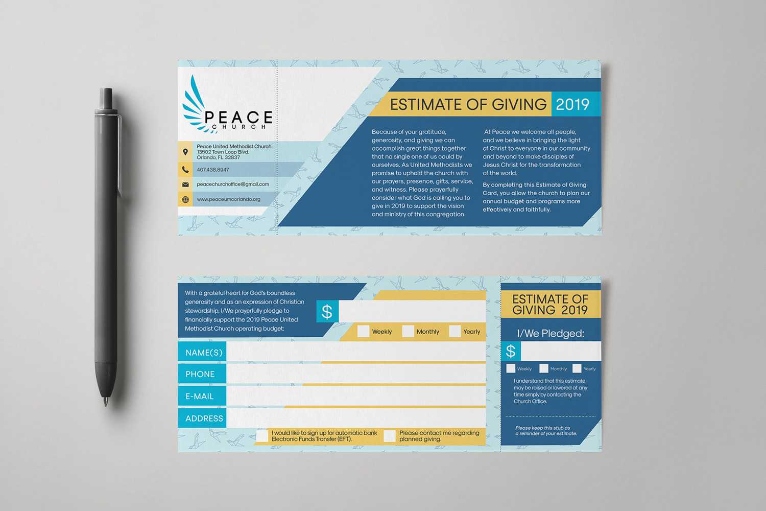 Pledge Cards & Commitment Cards | Church Campaign Design Inside Pledge Card Template For Church