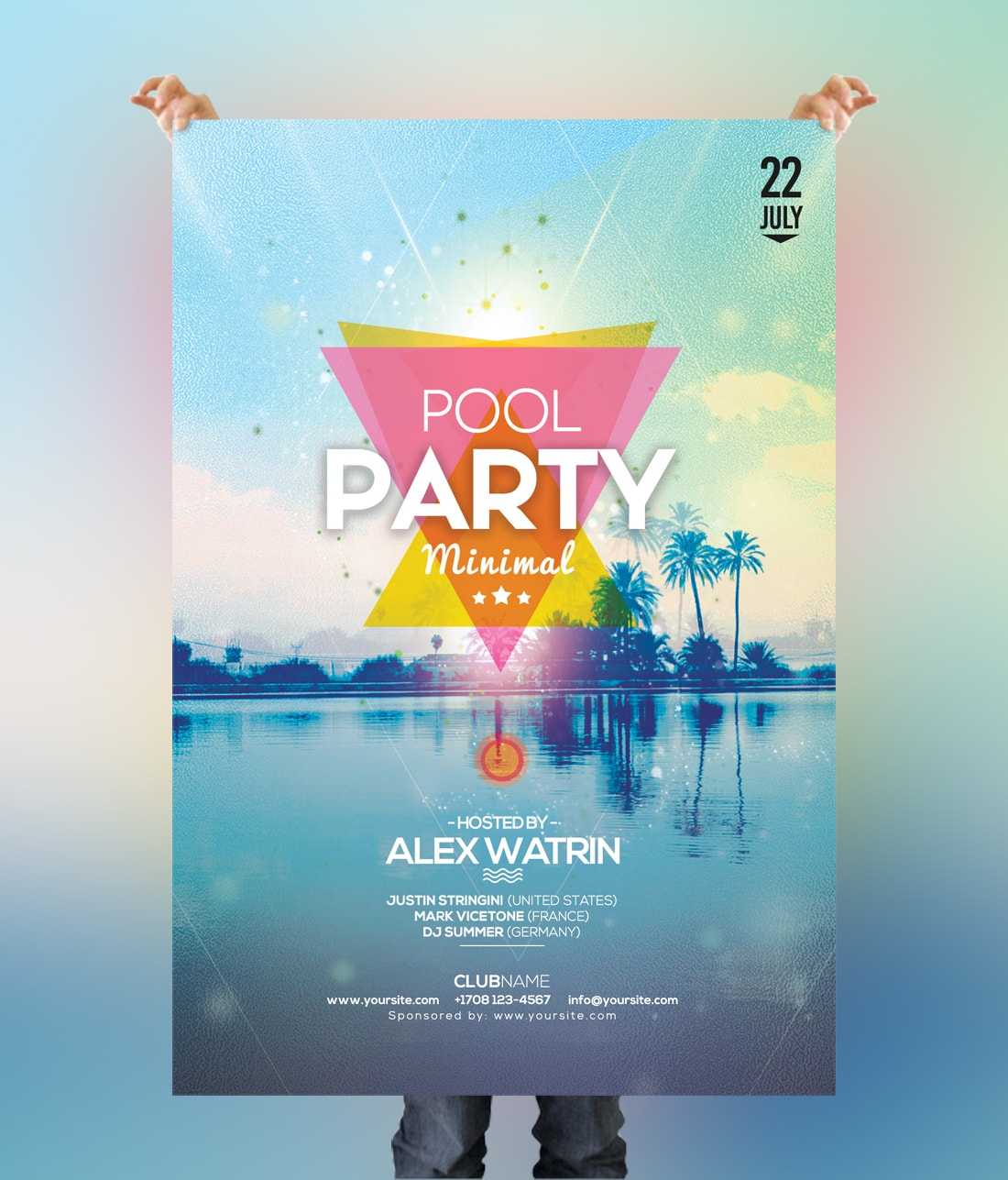 Pool Party – Free Summer Psd Flyer Template – Psdflyer For Real Estate Brochure Templates Psd Free Download