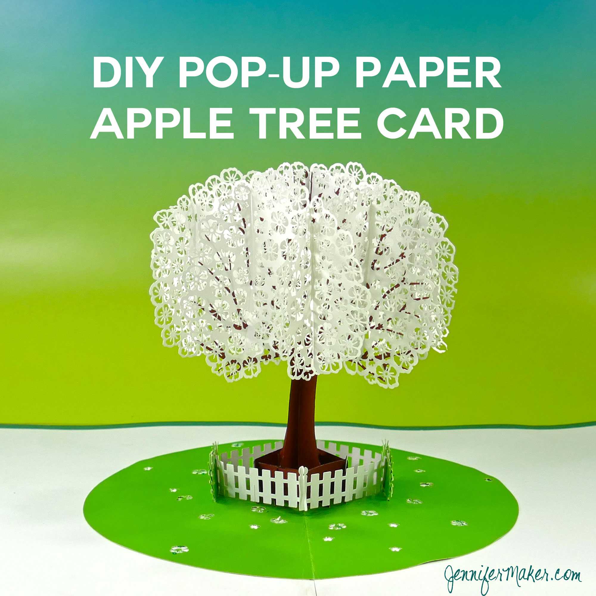 Pop Up Paper Apple Tree Card (3D Sliceform) – Jennifer Maker For Diy Pop Up Cards Templates