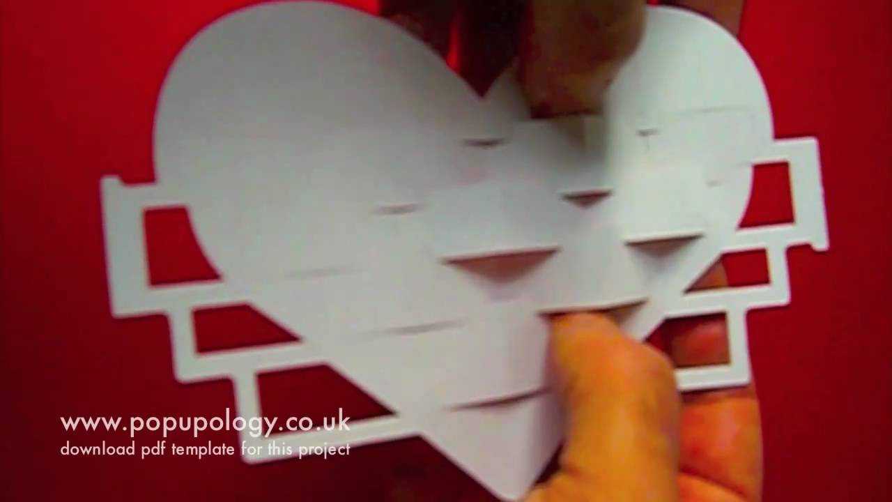 Pop Up Valentine's Kineticard Tutorial – Origamic Architecture With 3D Heart Pop Up Card Template Pdf