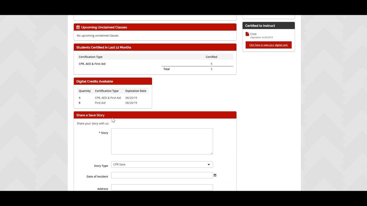Portal Instructions – Ems Safety Throughout Cpr Card Template