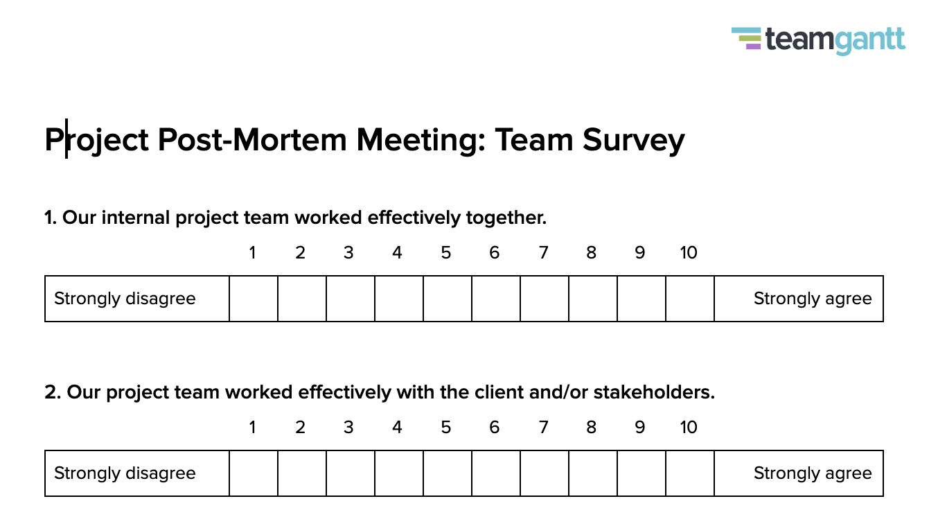 Post Mortem Meeting Template And Tips | Teamgantt Throughout Post Mortem Template Powerpoint
