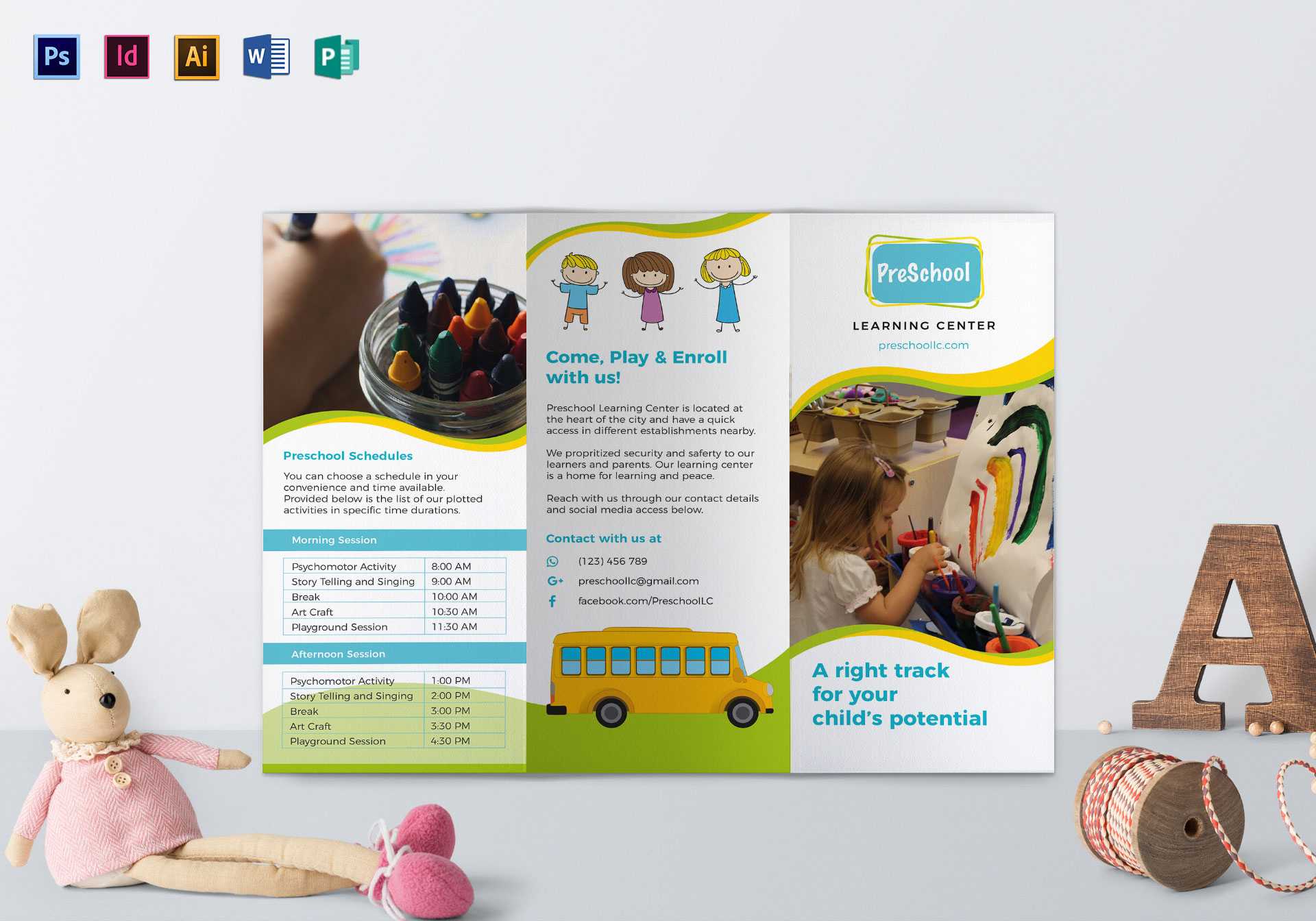 Pre School Brochure Template Within Play School Brochure Templates