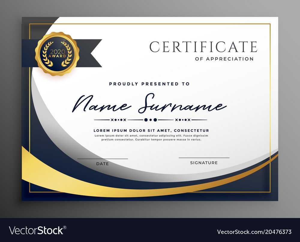 Premium Wavy Certificate Template Design Inside Design A Certificate Template