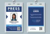 Press Reporter Id Card Template with Media Id Card Templates