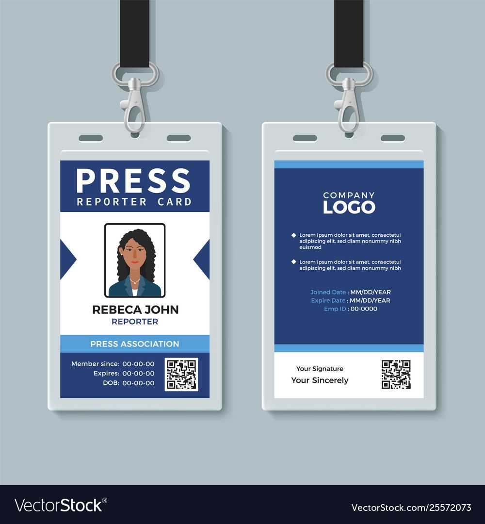 Press Reporter Id Card Template With Media Id Card Templates