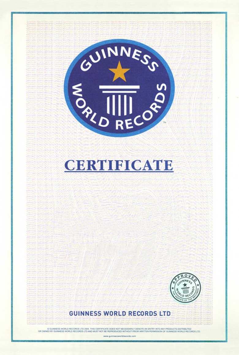 Principal List Certificate Guinness World Record Certificate Regarding Guinness World Record Certificate Template