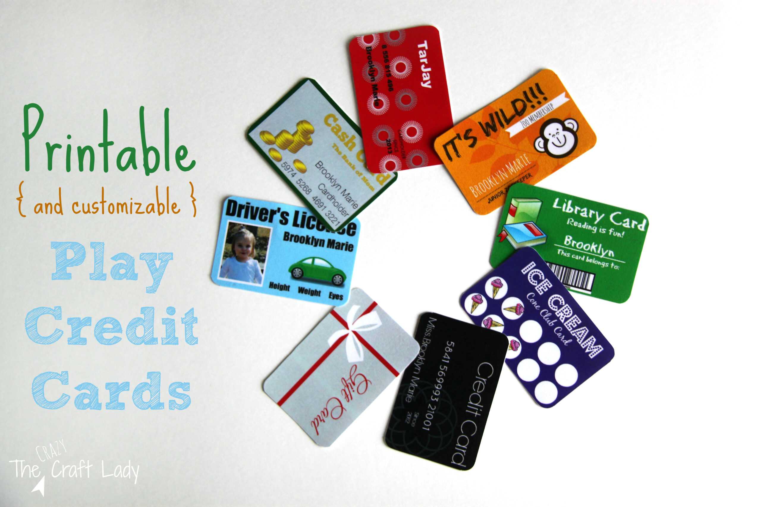Printable (And Customizable) Play Credit Cards - The Crazy In Credit Card Template For Kids