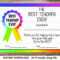 Printable Certificates For Teachers Best Teacher Awards For Best Teacher Certificate Templates Free