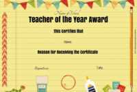 Printable Certificates For Teachers Best Teacher Awards within Teacher Of The Month Certificate Template