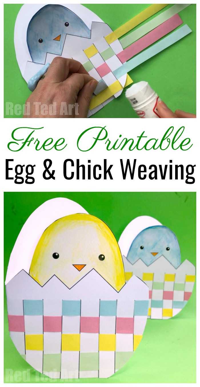 Printable Easter Chick Card With Woven Egg – Red Ted Art For Easter Chick Card Template