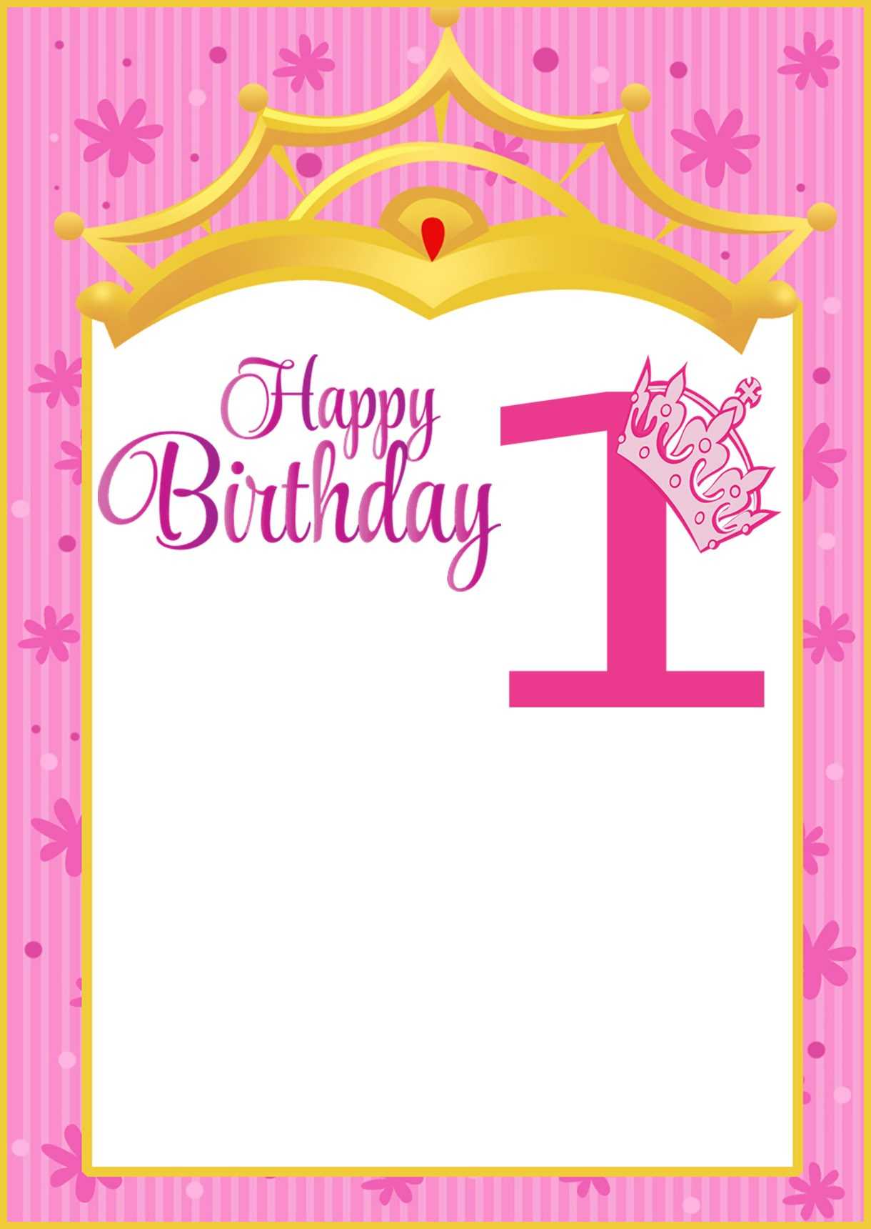 Printable First Birthday Invitation Card | Invitations Online Regarding First Birthday Invitation Card Template
