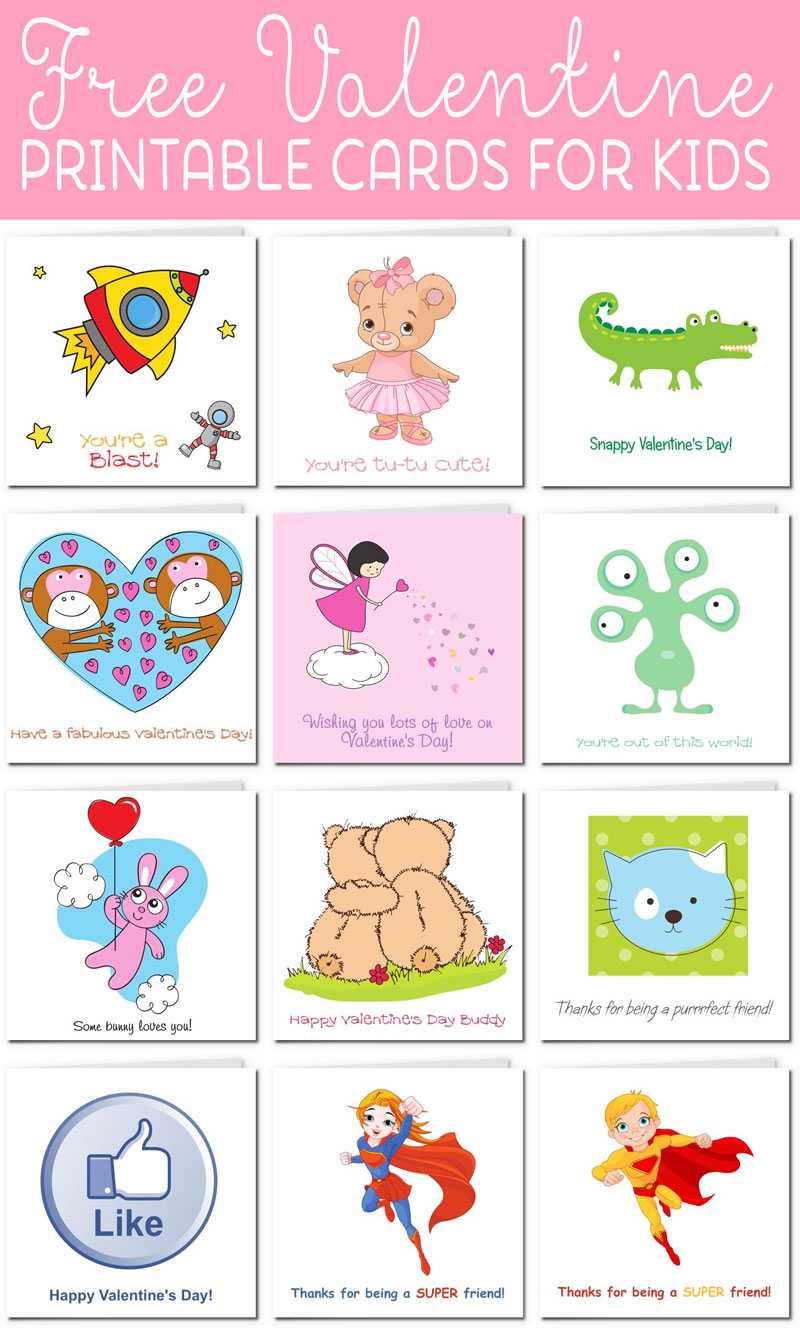 Printable Valentine Cards For Kids In Valentine Card Template For Kids