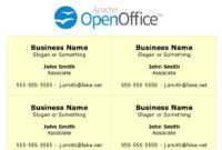 Printing Business Cards In Openoffice Writer in Business Card Template Open Office