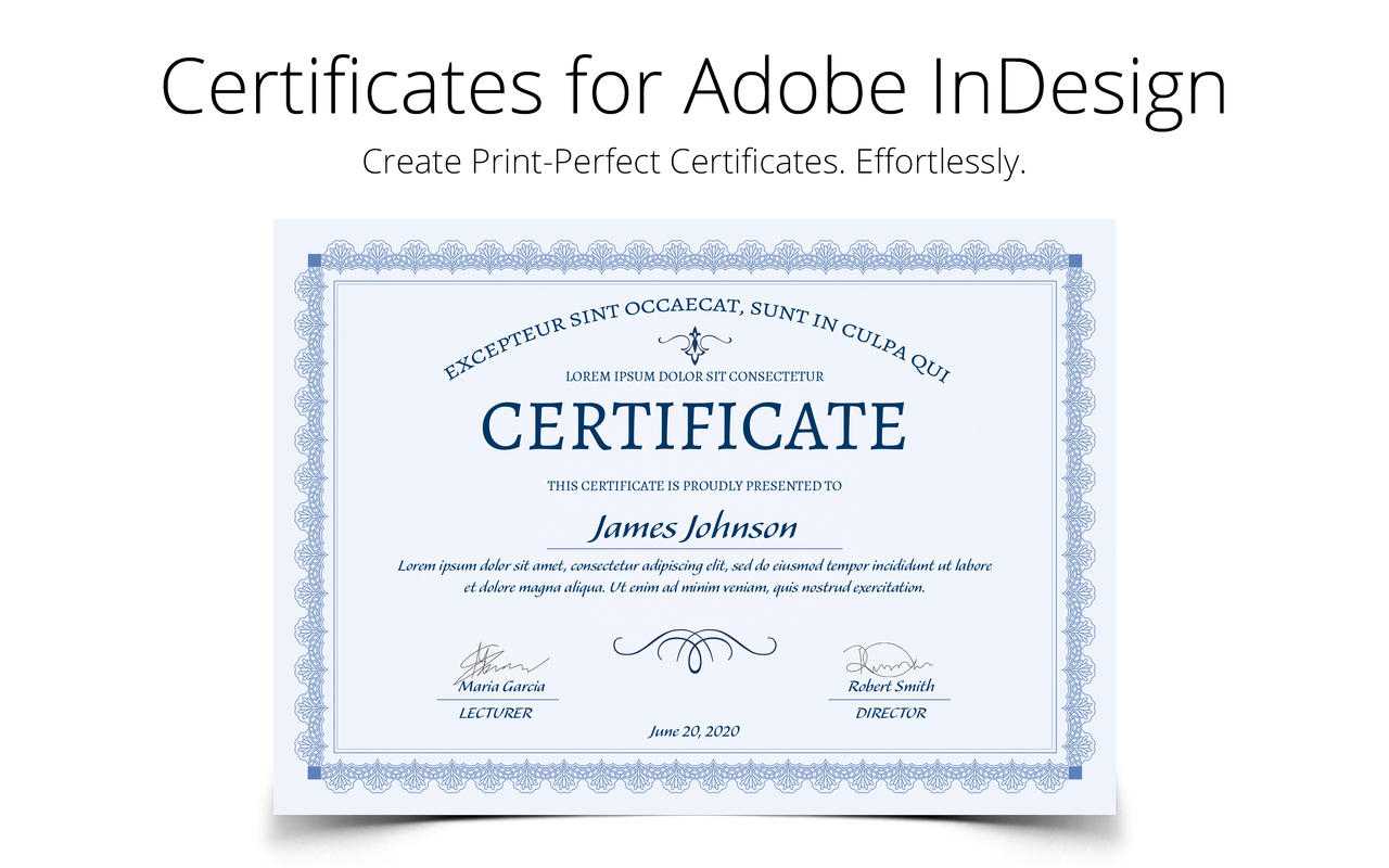 Printperfect - Certificate Templates For Indesign For Indesign Certificate Template