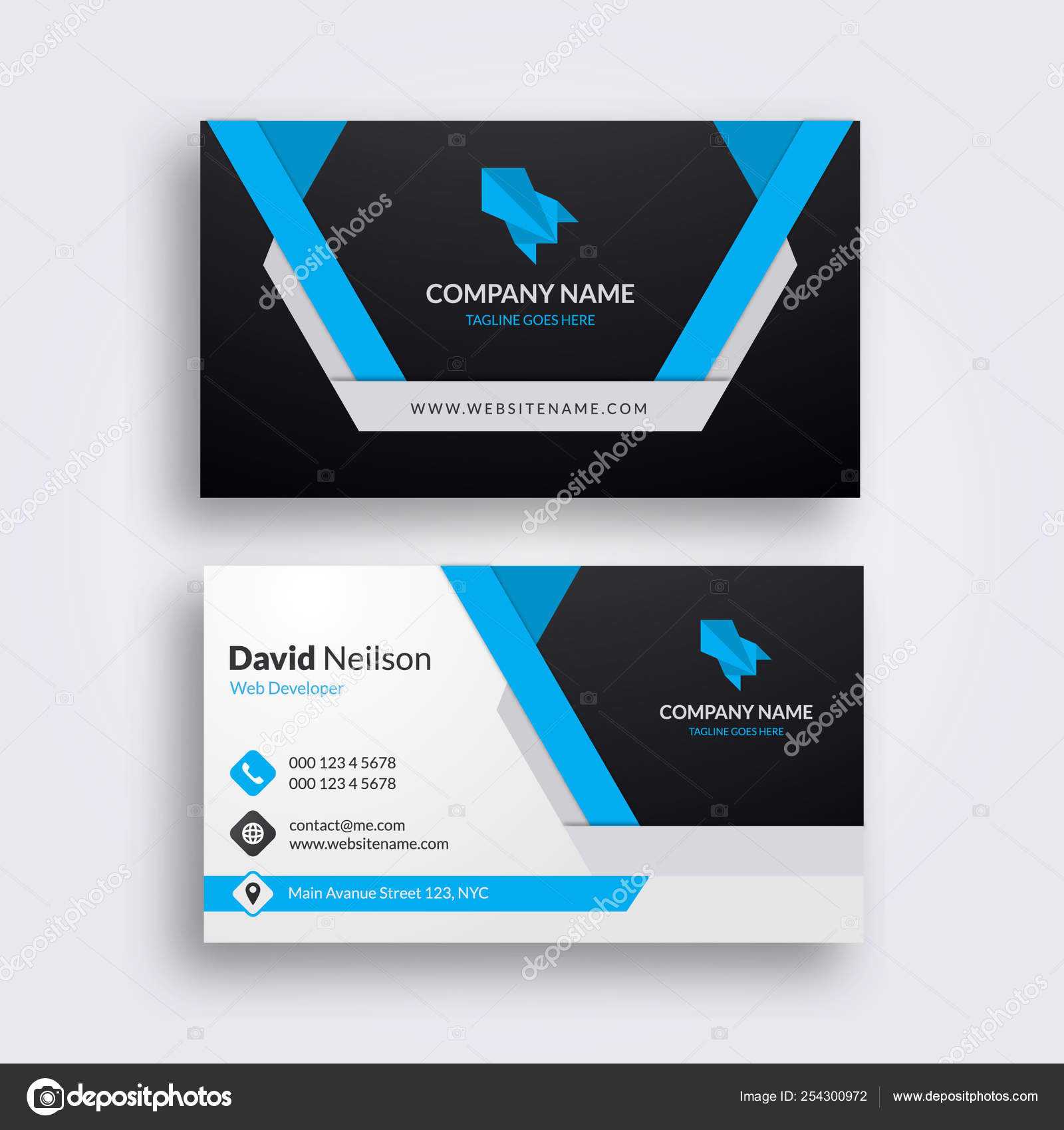Professional Abstract Business Card Clean Fresh Design With Visiting Card Illustrator Templates Download