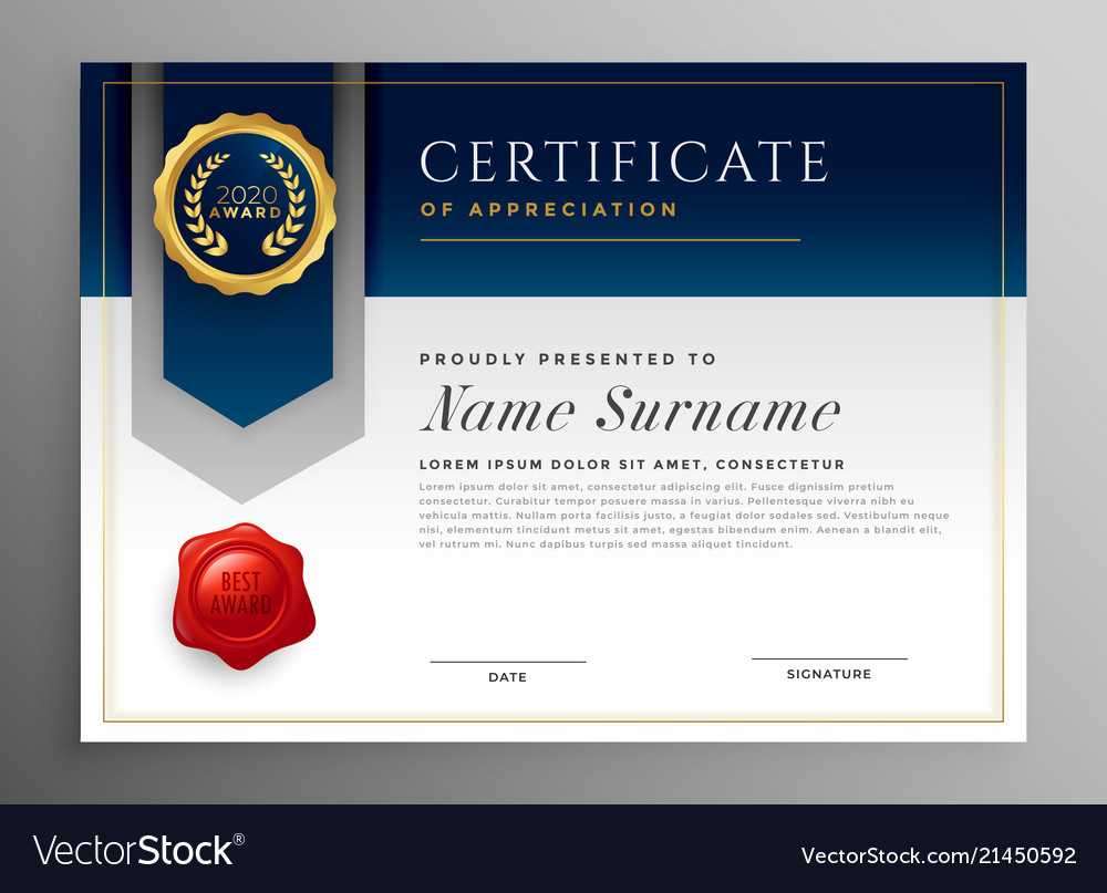 Professional Blue Certificate Template Design Regarding Professional Award Certificate Template