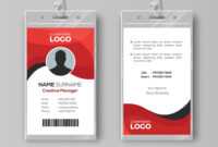 Professional Identity Card Template With Red inside Photographer Id Card Template