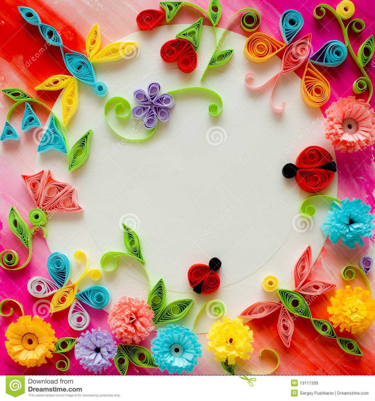 Quilling Greeting Card Blank Template Stock Image - Image Of Within Free Blank Greeting Card Templates For Word