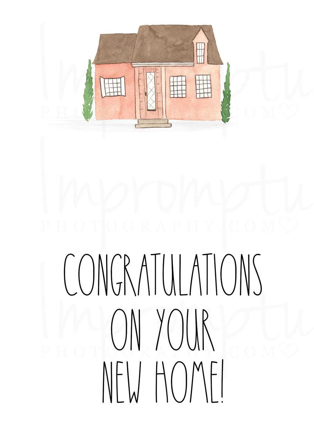 Rae Dunn Inspired Congratulations On Your New Home Card — Impromptu  Photography Within Michaels Place Card Template