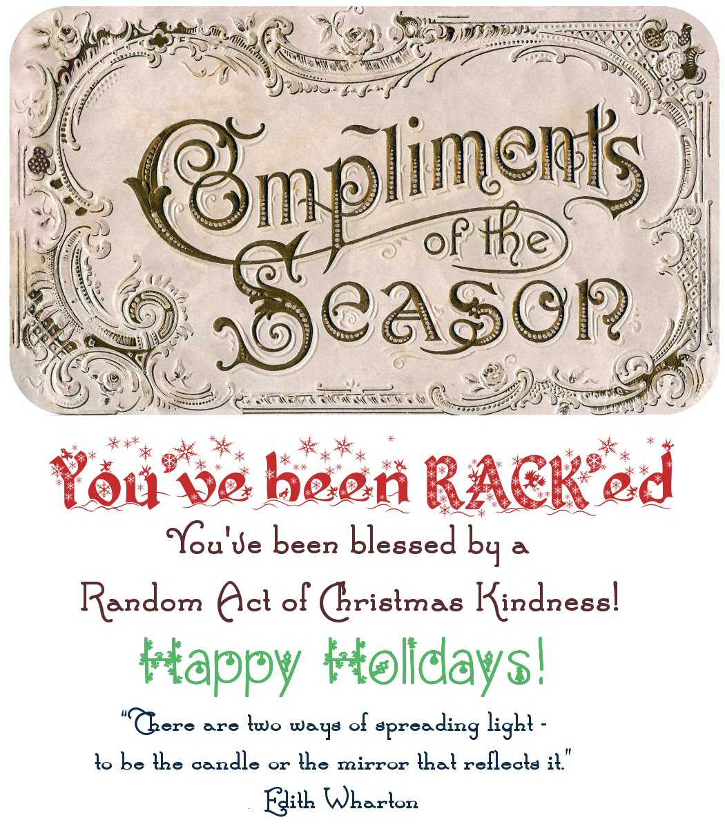Random Acts Of Christmas Kindness Advent Calendar – Rack With Random Acts Of Kindness Cards Templates