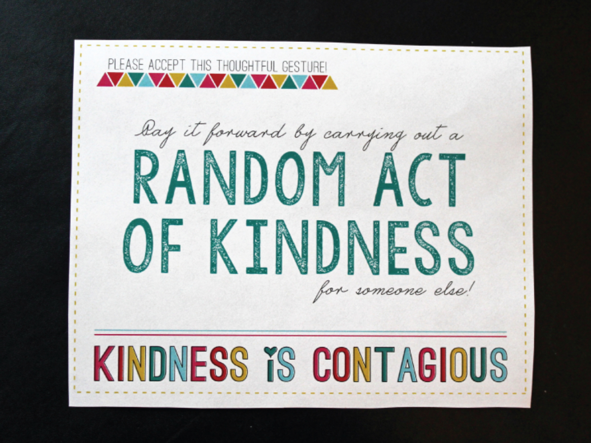 Random Acts Of Kindness Free Printable (Template Card) Regarding Random Acts Of Kindness Cards Templates