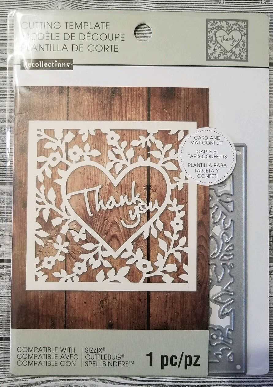 Recollections Thank You Card Confetti 1 Cutting Die Template 542692 Pertaining To Recollections Card Template