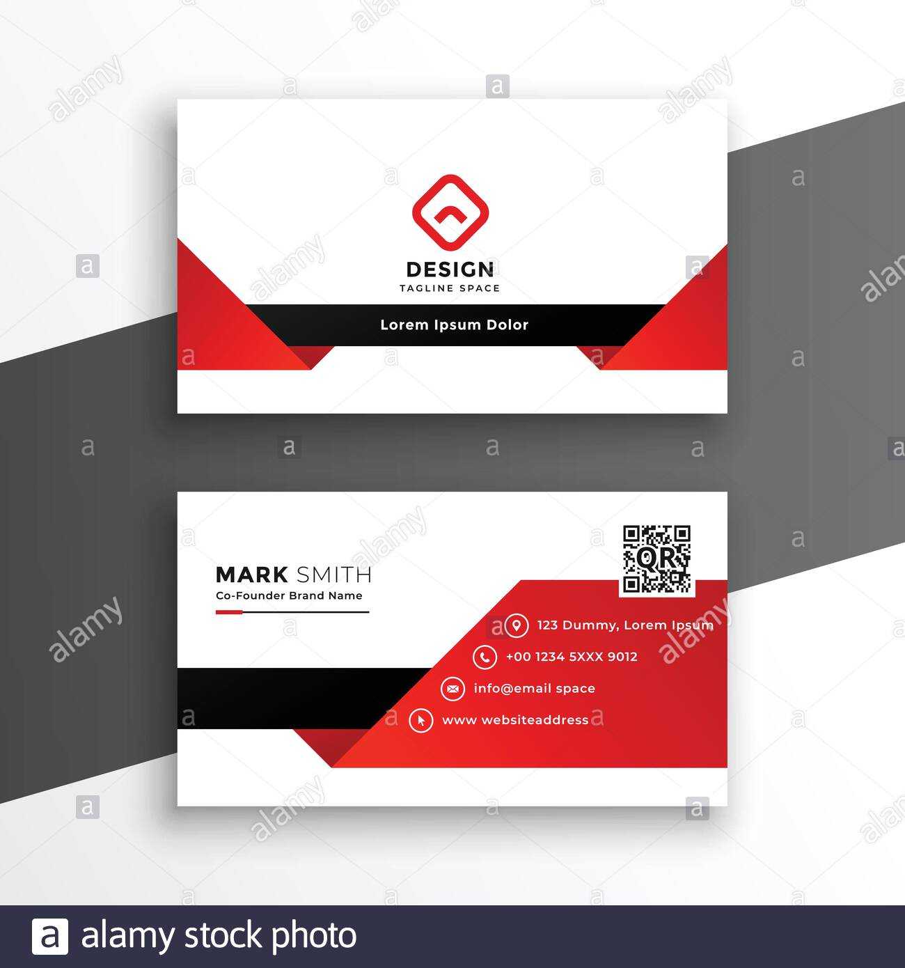 Red And White Modern Business Card Design Template Stock In Modern Business Card Design Templates
