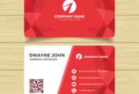 Red Geometric Business Card Template intended for Template For Calling Card
