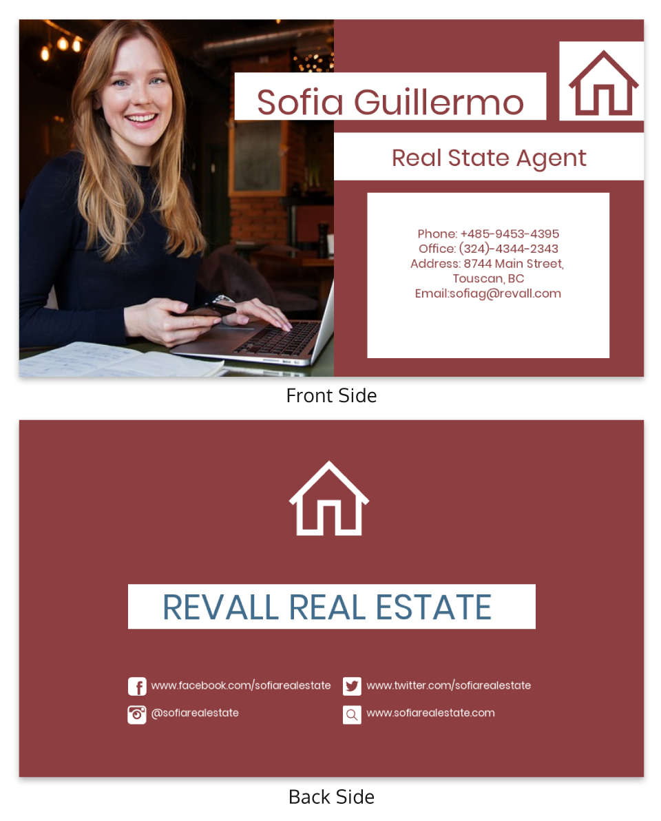Red Real Estate Business Card Template With Regard To Real Estate Agent Business Card Template