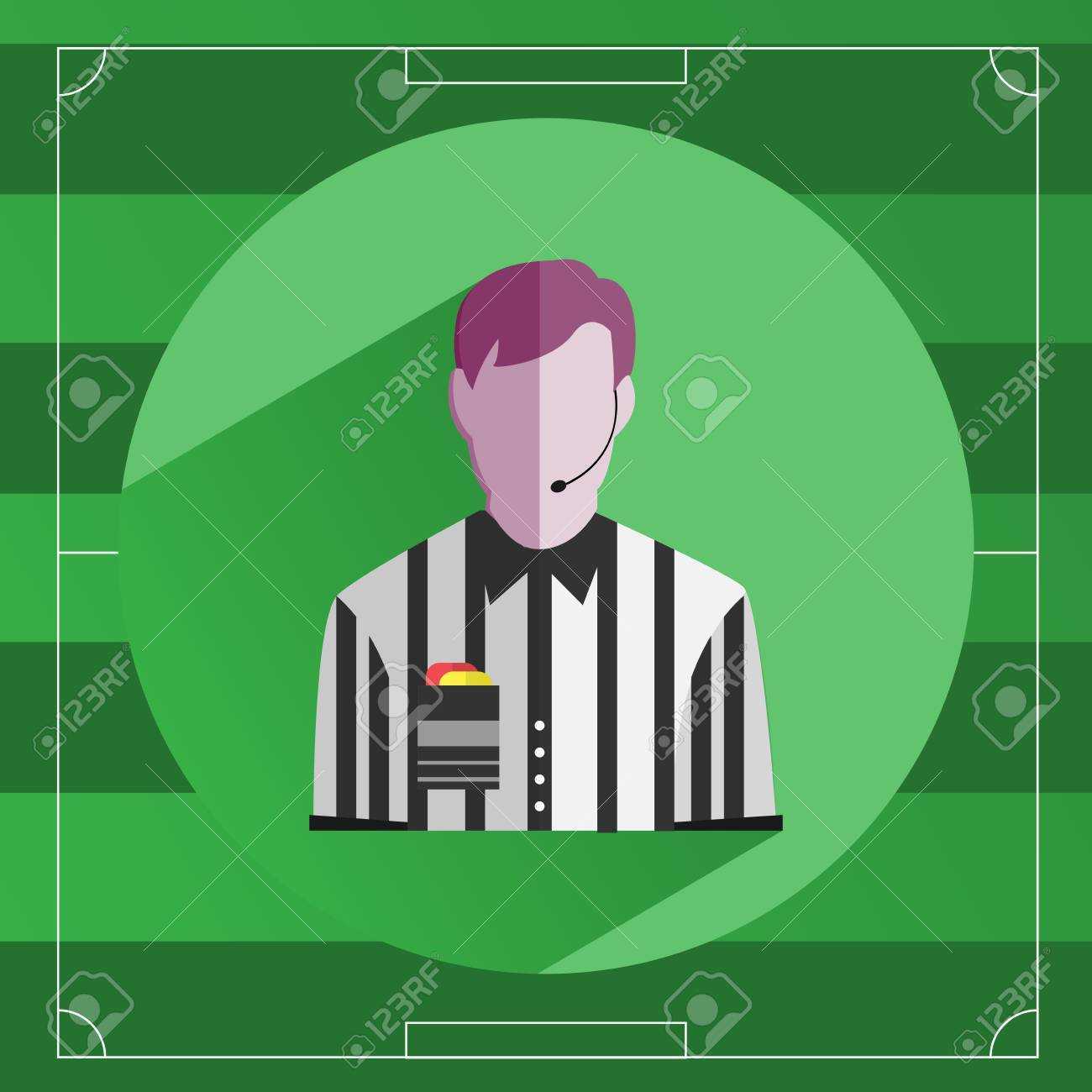 Referee Icon. Referee In Striped Shirt With Red And Yellow Cards.. Throughout Soccer Referee Game Card Template