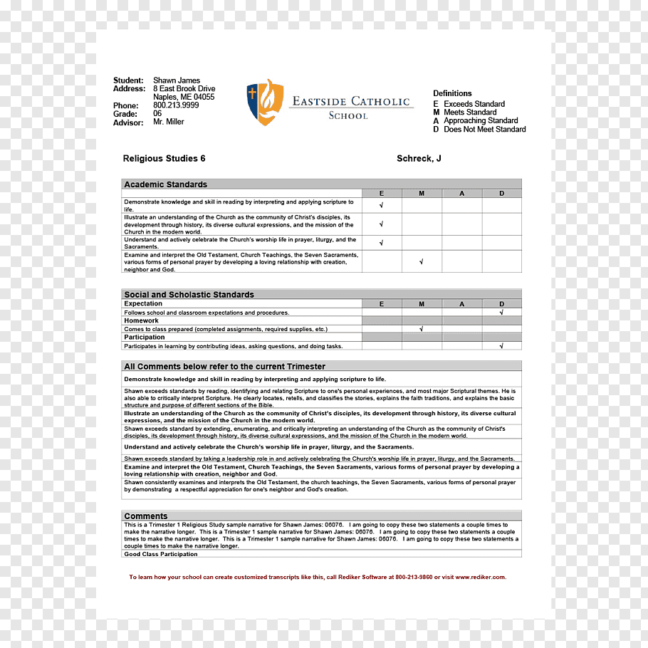 Report Card Middle School Template National Secondary School In Middle School Report Card Template