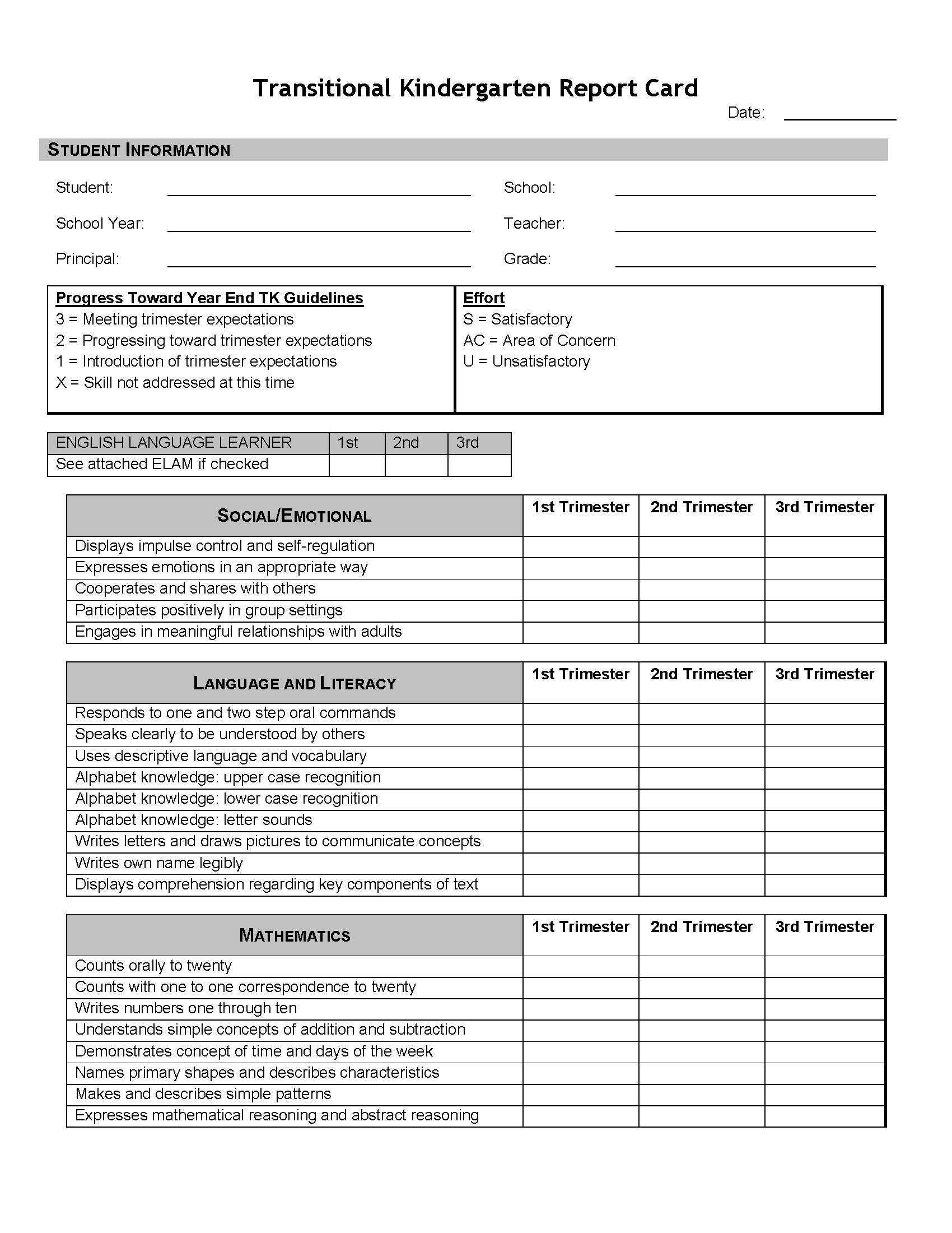 Report Card Sample – Calep.midnightpig.co Inside Blank Report Card Template