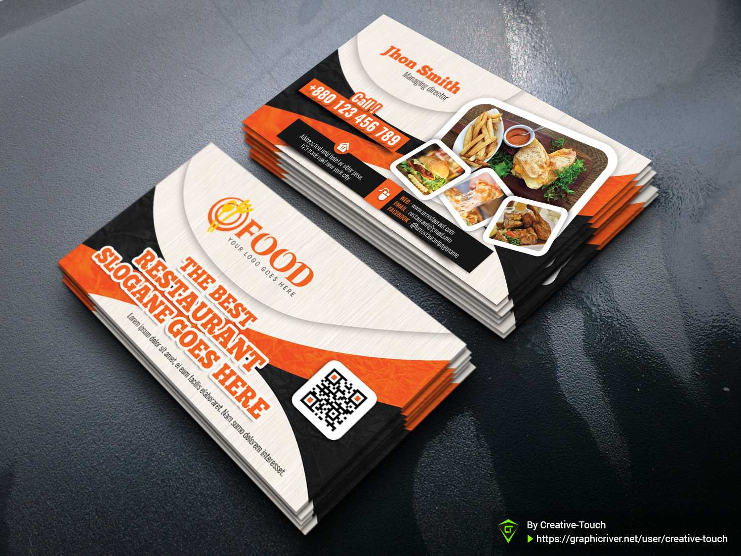 Restaurant Business Card Templatecreative Touch On Dribbble With Regard To Call Card Templates