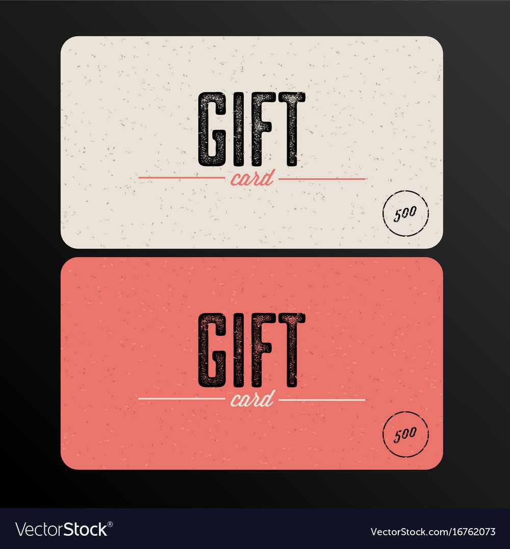 Retro Gift Card Template For Gift Card Template Illustrator