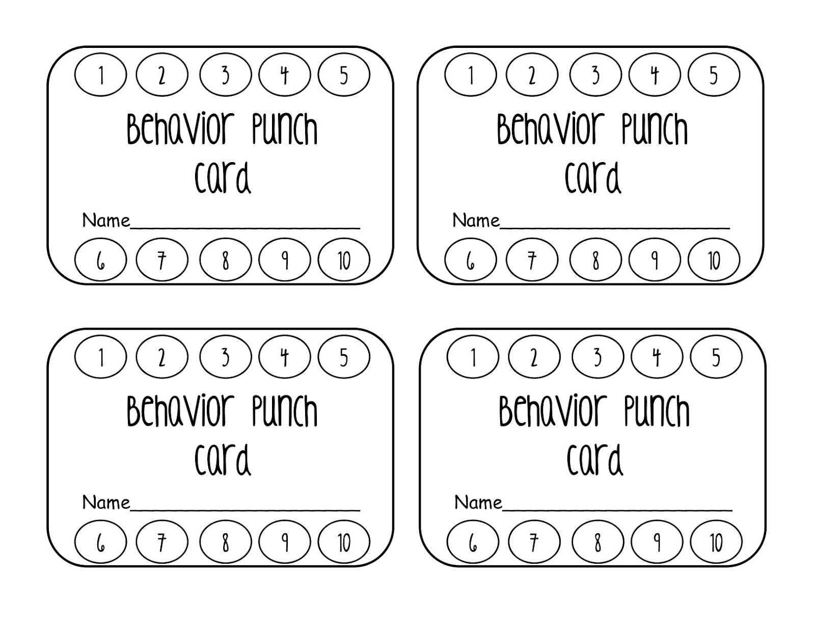 Reward Punch Card Template – Calep.midnightpig.co In Free Printable Punch Card Template
