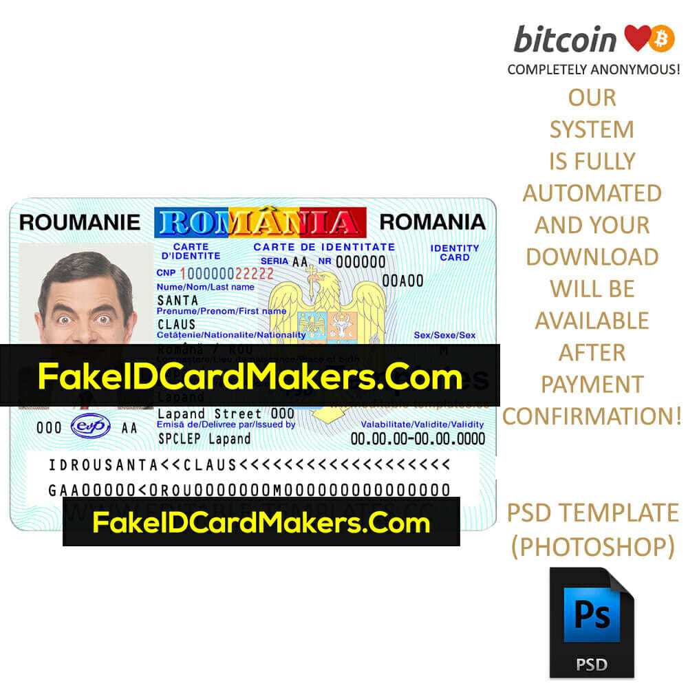 Romanian Id Card Template Psd Editable Fake Download Inside Texas Id Card Template