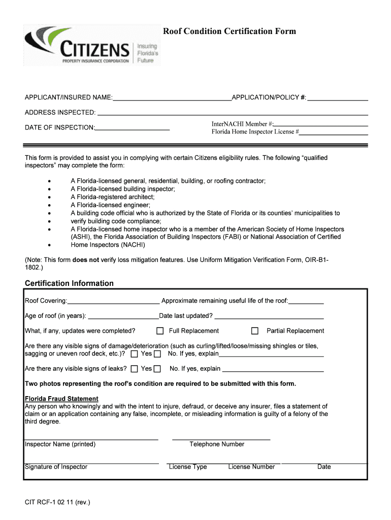 Roof Certification Form – Fill Out And Sign Printable Pdf Template | Signnow Intended For Roof Certification Template