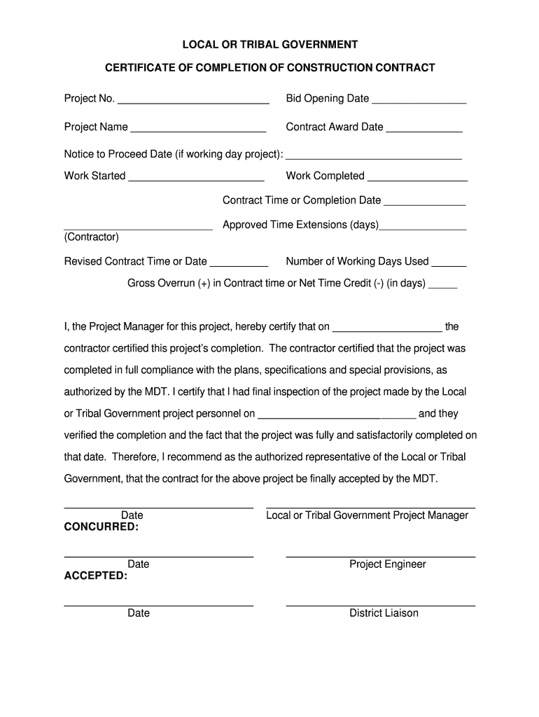 Roofing Certificate Of Completion – Fill Out And Sign Printable Pdf  Template | Signnow For Construction Certificate Of Completion Template