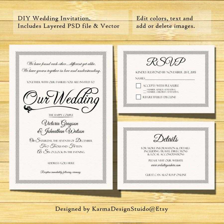 Rsvp Invitation Template – Falep.midnightpig.co With Template For Rsvp Cards For Wedding