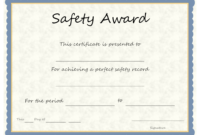 Safety Award Template - Calep.midnightpig.co in Safety Recognition Certificate Template