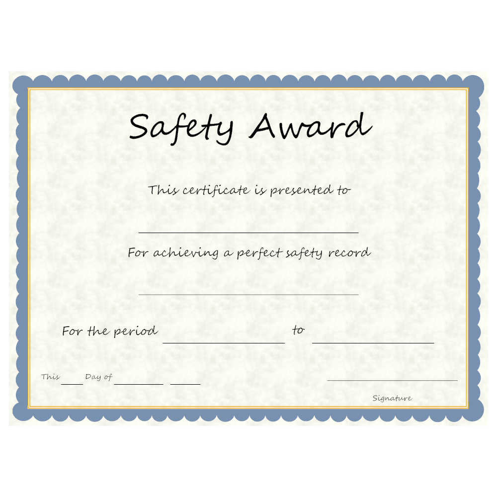 Safety Award Template – Calep.midnightpig.co In Safety Recognition Certificate Template