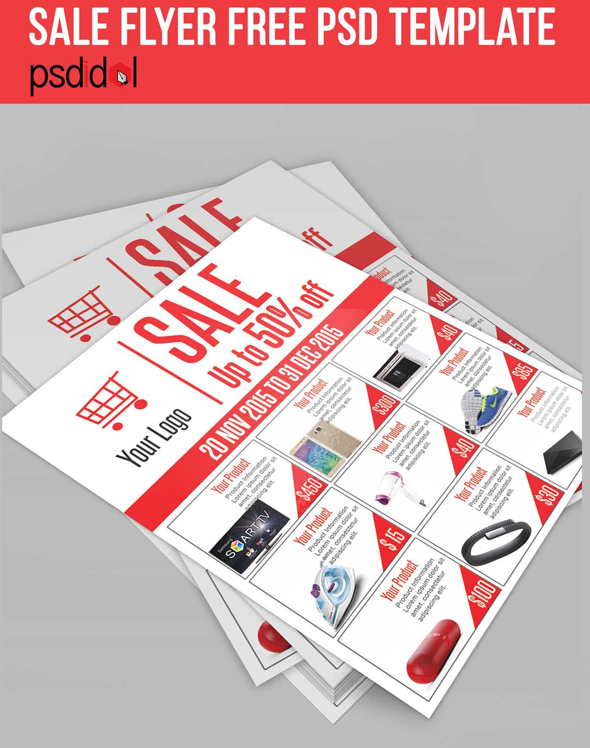 Sale Flyer Free Psd Template Download On Behance With Regard To Product Brochure Template Free