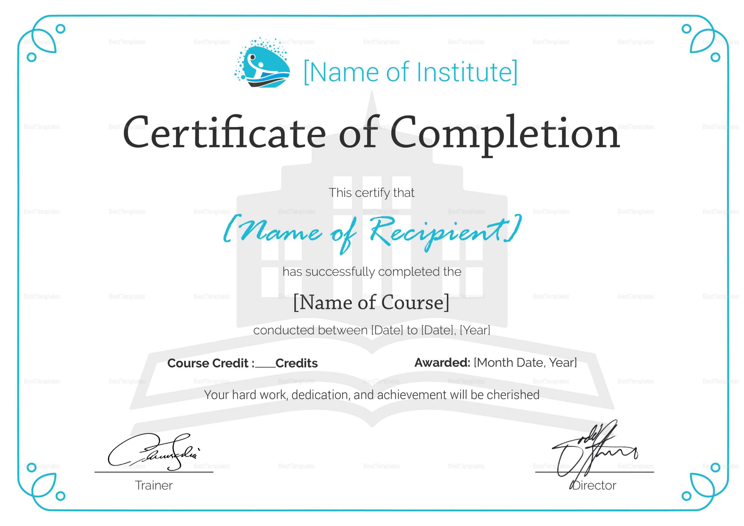 Sample Course Completion Certificate Template – Dalep Inside Class Completion Certificate Template