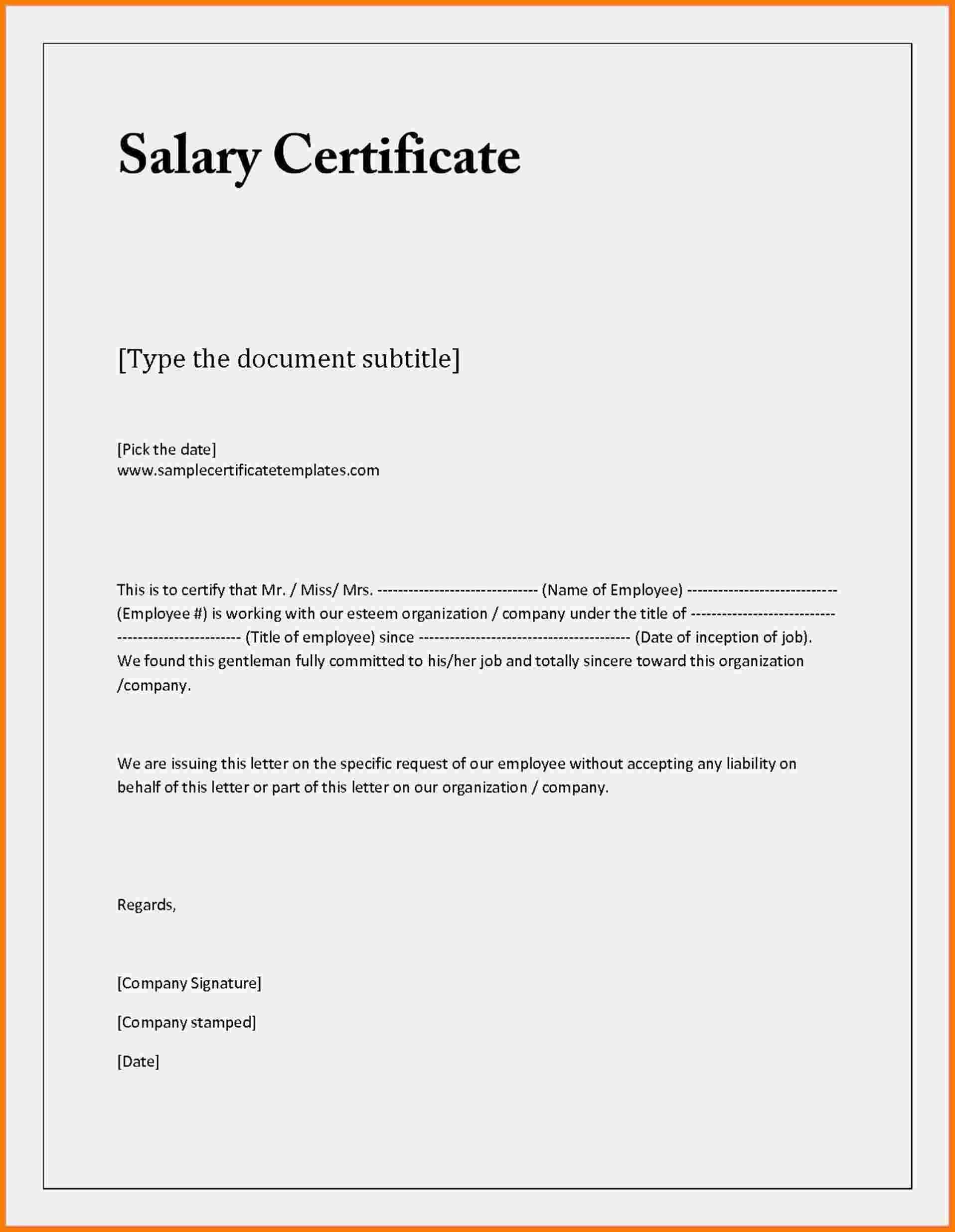 Sample Of Certificate Of Employment With Compensation With Regard To Certificate Of Employment Template