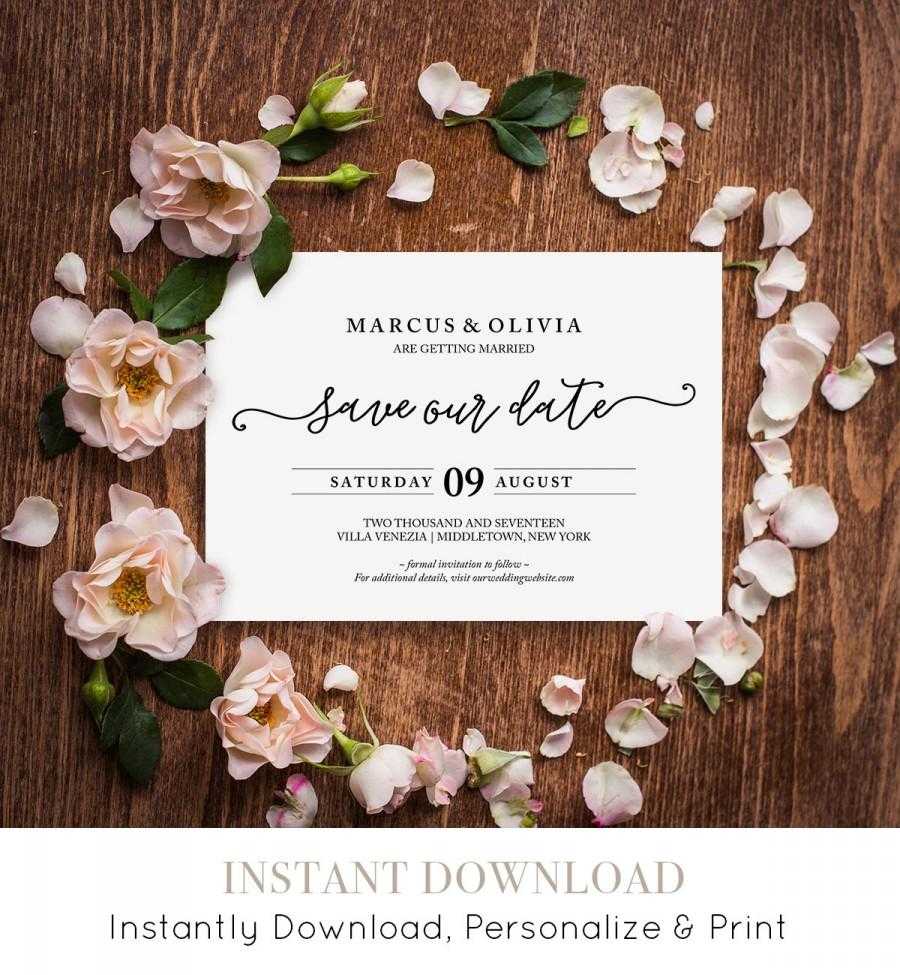 Save Our Date Wedding Template, Save The Date Printable With Save The Date Cards Templates