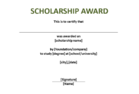Scholarship Award Certificate Template | Templates At throughout Scholarship Certificate Template
