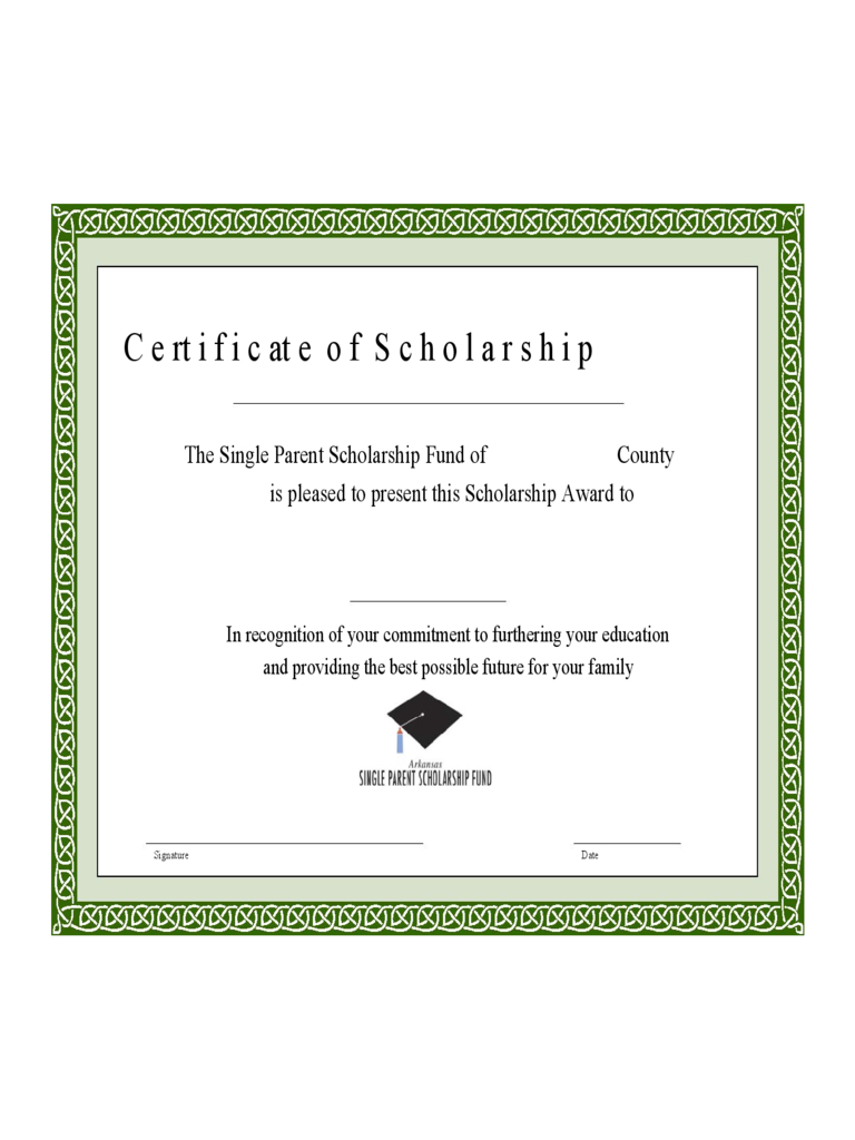 Scholarship Certificate – 3 Free Templates In Pdf, Word Regarding Generic Certificate Template