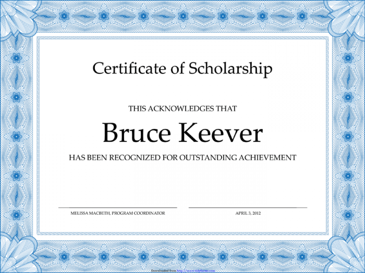 Scholarship Certificate Template Word And Eps Format Throughout Scholarship Certificate Template